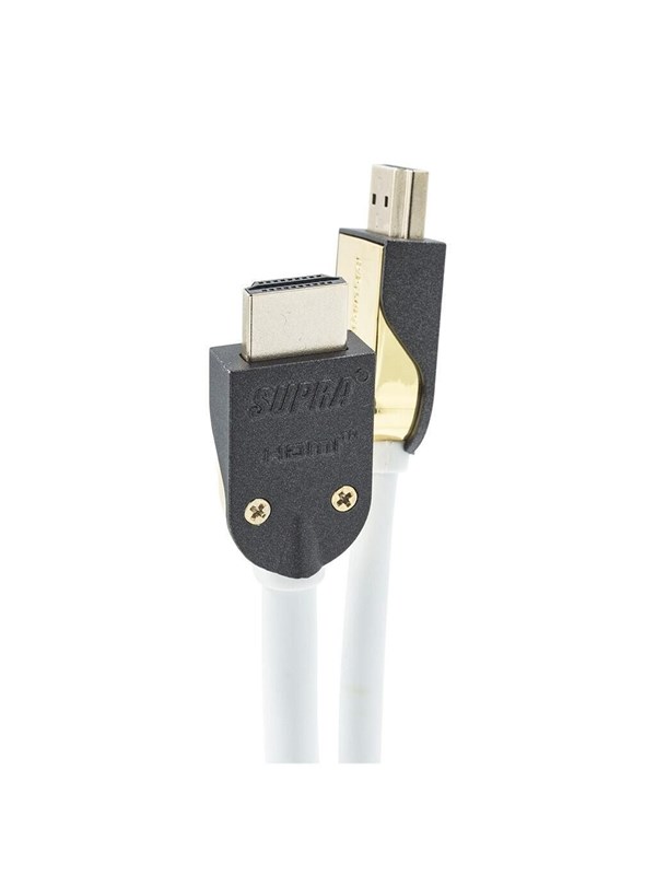 Supra HDMI 2.1 - 1m - Wit - 8K - Kabel met afneembare connectorbehuizing