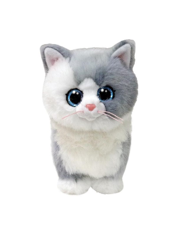Ty - Beanie Boos - Furley Cat Grey/White /Plush - Pluche