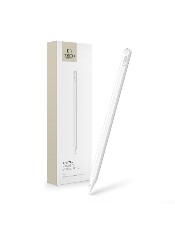 Tech-Protect Digital Magnetic Stylus Pen 2 Magnetic for iPad Tablet - White
