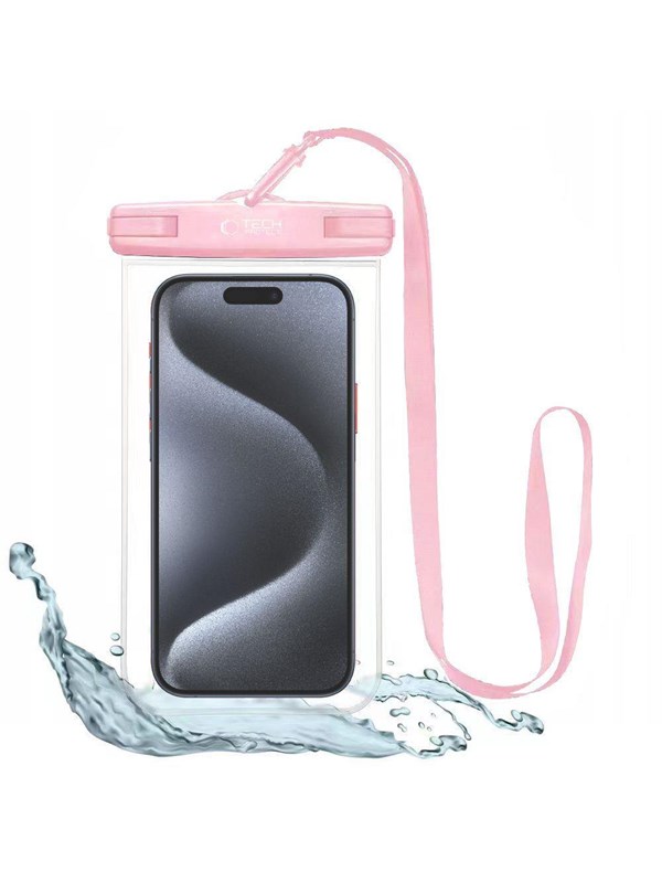 Tech-Protect Waterproof Case UWC7 Waterproof Cover for Devices up to 6.9" - Pink