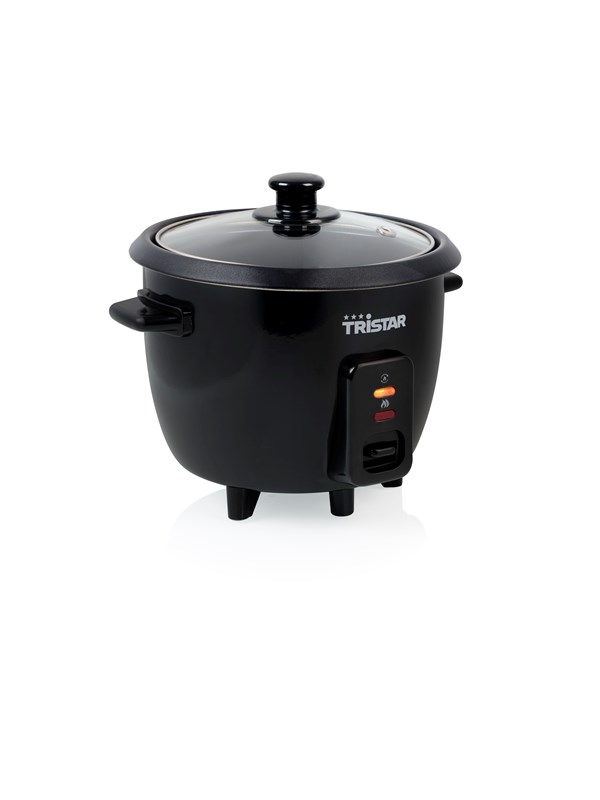 Tristar RK-6141 Rijstkoker Zwart Anti-aanbaklaag, Controlelampje, Met maatbeker, Met glazen deksel, Oververhittingsbeveiliging, Draagbaar