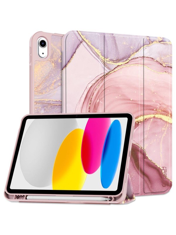 Tech-Protect SC Pen Case for iPad 10.9" 2022 - Pink Marble