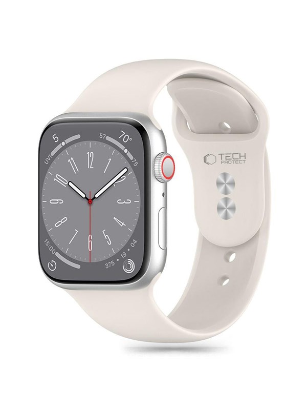 Tech-Protect Silicone Strap for Apple Watch 4 / 5 / 6 / 7 / 8 / 9 / SE (38 / 40 / 41 mm) - Beige