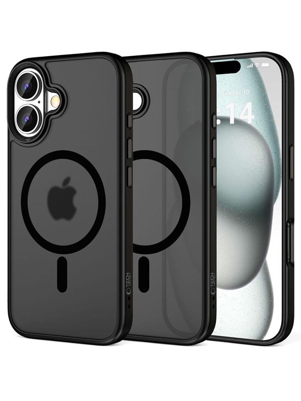 Tech-Protect - Telefoon Hoesje Geschikt voor iPhone 16 met MagSafe - Mat Zwart