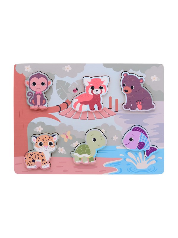 Jouéco The Wildies Family feel and touch puzzle
