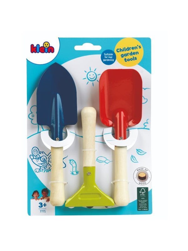 Klein Toys - tuingereedschap set voor kinderen - schop, schep en hark - metaal en hout