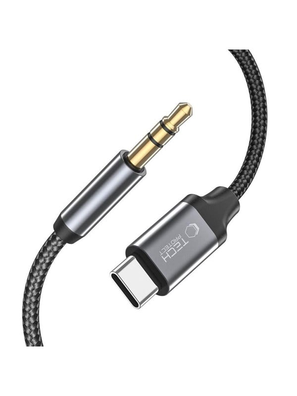 Tech-Protect UltraBoost Audio USB-C / Mini Jack Cable 3.5mm 1m - Black