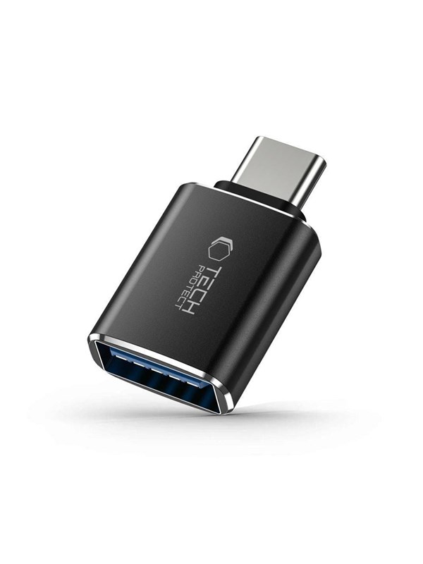 Tech-Protect UltraBoost USB-C (Male) / USB-A (Female) OTG Adapter - Black USB hub - 1 - Zwart