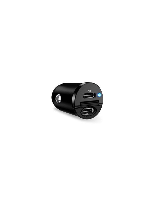 Puro Mini 30W Power Delivery 2 x USB-C Car Charger - Black