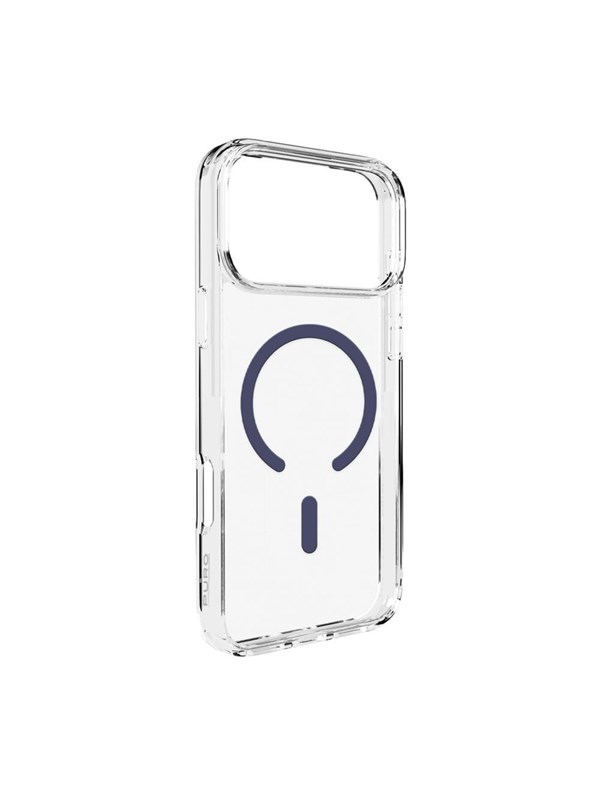 Puro Lite Mag TPU+PC Case Compatible with MagSafe for iPhone 17 Pro Max - Transparent with Blue Ring