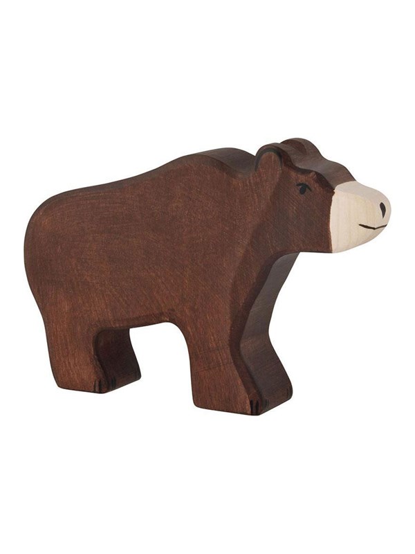 HOLZTIGER Wildernis - Bruine Beer - 15X3X11Cm - Houten Figuur - Handgemaakt