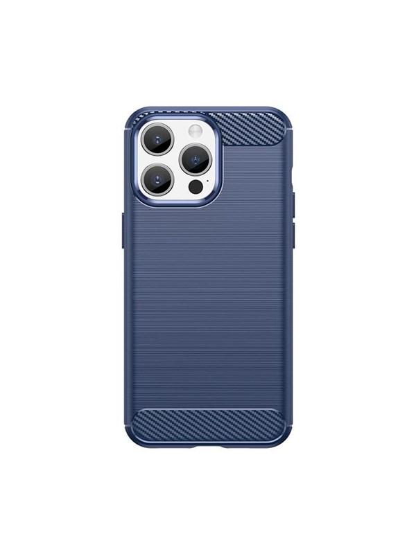 Hurtel Flexible Carbon Pattern Case for iPhone 15 Pro Max Carbon Case - Blue