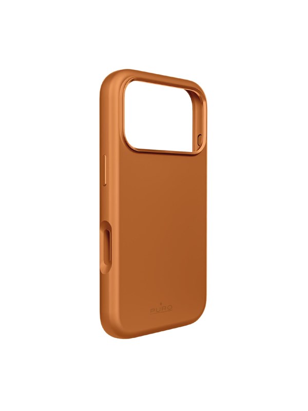 Puro Icon Mag Pro Liquid Silicone Case for iPhone 17 Pro MagSafe Compatible with Camera Protection and Aluminum Buttons - Orange