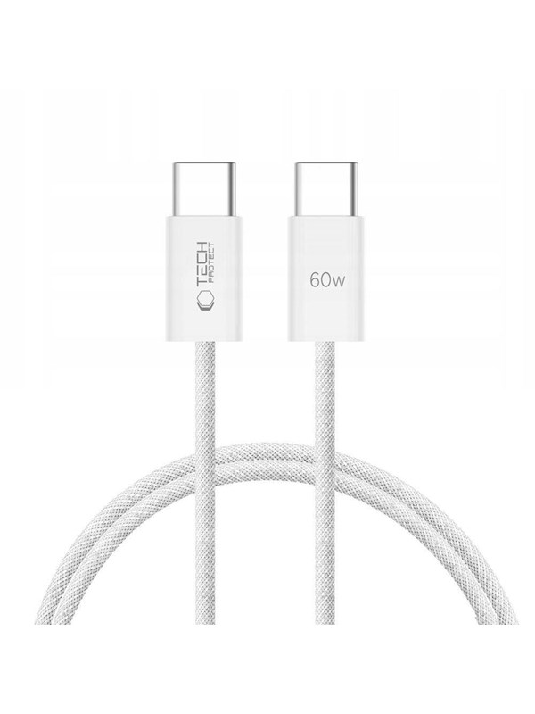 Tech-Protect UltraBoost Classic USB-C / USB-C PD 60W 3A 1m Cable - White