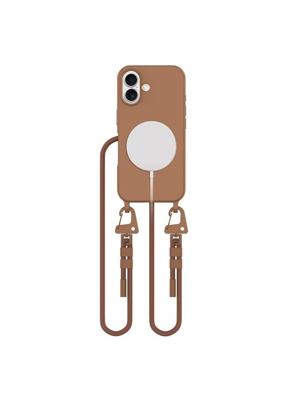 Tech-Protect MagNecklace MagSafe Case with Lanyard for iPhone 16 - Brown