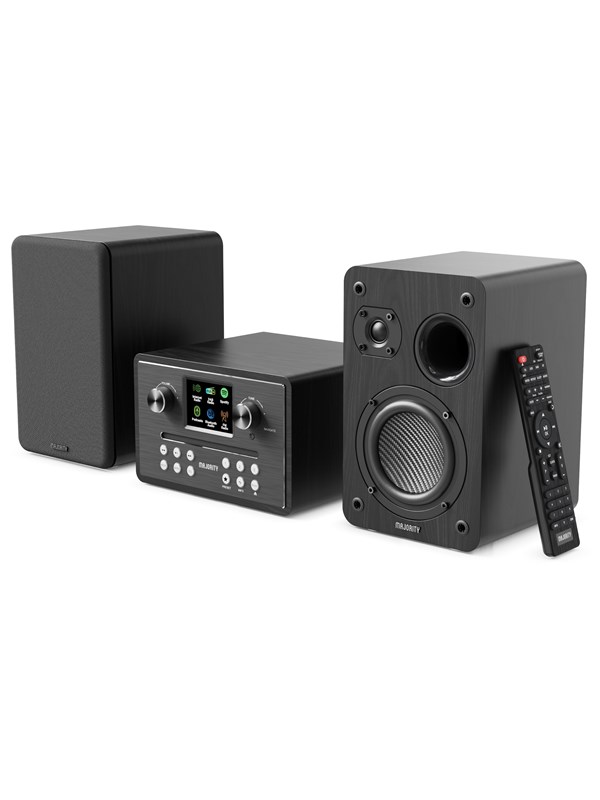 Majority Homerton - Internetradio - DAB/DAB+/FM - CD-speler - Bluetooth - Dubbele Wekker - Zwart