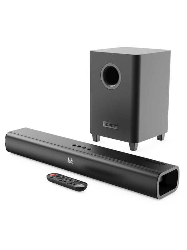 Majority Naga 60 Plus Soundbar - Bluetooth - 300W - Subwoofer - Draadloos - HDMI ARC - EQ-modi - Zwart