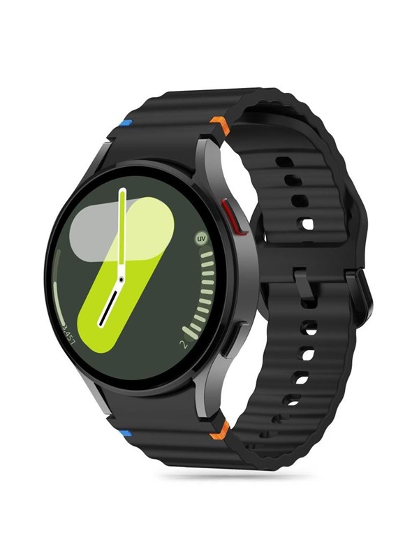 Tech-Protect Silicone Sport Strap for Samsung Galaxy Watch 4 / 5 / 5 Pro / 6 / 7 / FE - Black