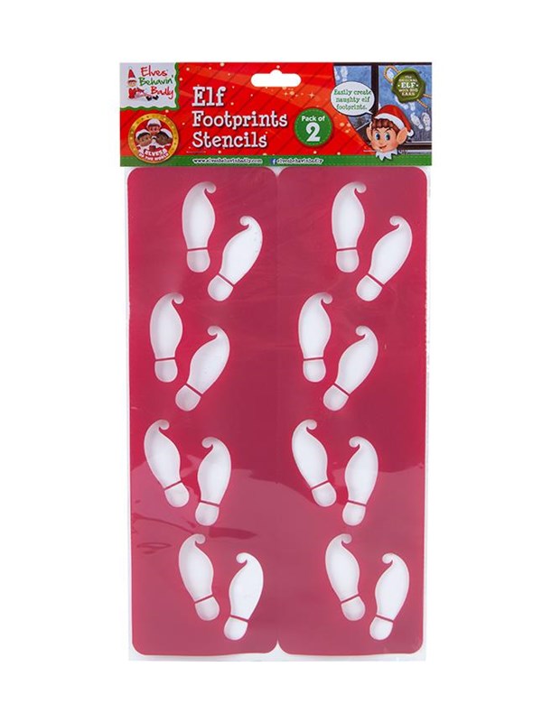 Elves Behavin' Badley Two Packs Elf Footprint Stencil