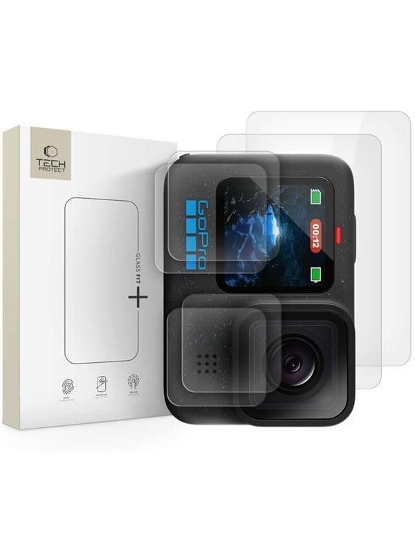 Tech-Protect Glass Fit+ 2-pack Tempered Glass for GoPro Hero 9 / 10 / 11 / 12 - Clear