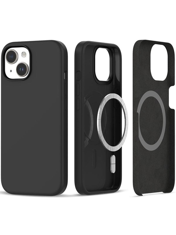 Tech-Protect Silicone MagSafe Case for iPhone 15 - Matte Black