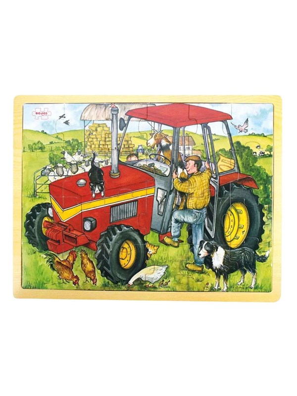 Bigjigs Wooden Tractor Jigsaw Puzzle - 20 pcs. Hout