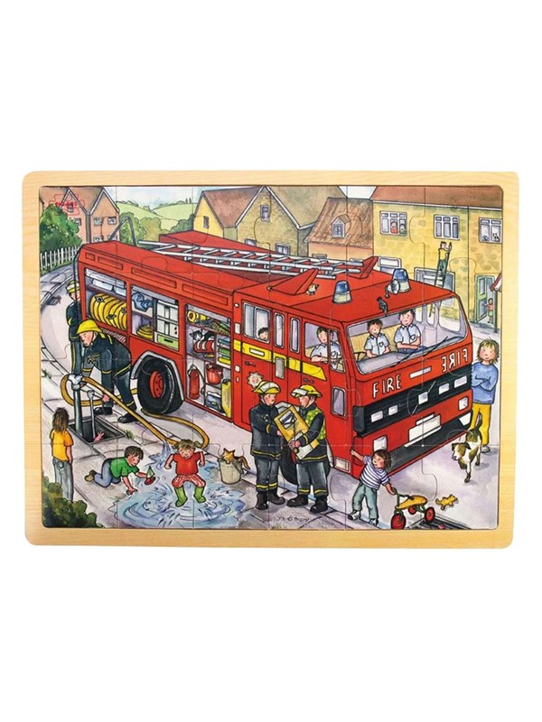 Bigjigs Wooden Jigsaw Puzzle Fire Truck - 24 pcs. Hout