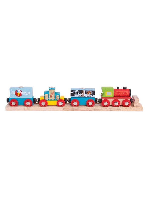 Bigjigs Wooden Freight Train - 9-piece.