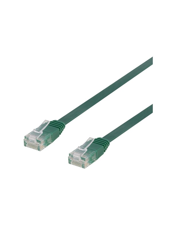 Deltaco TP-603G-FL - patch cable - 30 cm - green - Groen - 0.3m