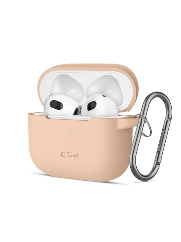 Tech-Protect Silicone Hook Case for Apple AirPods 3 - Beige