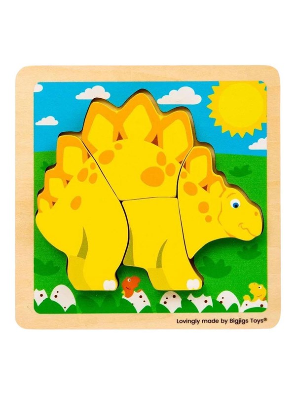 Bigjigs houten puzzel Stegosaurus - educatief speelgoed dino.