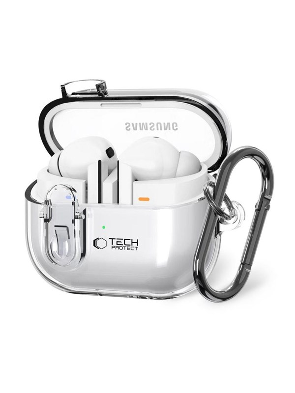 Tech-Protect FlexAir Case with Carabiner for Samsung Galaxy Buds 3 / 3 Pro - Transparent
