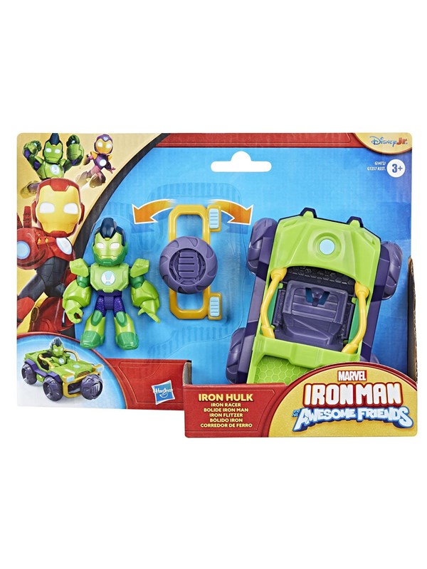 Marvel Iron Man and his Awesome Friends Iron Hulk, actiefiguur en speelgoedvoertuig, leeftijd 3+