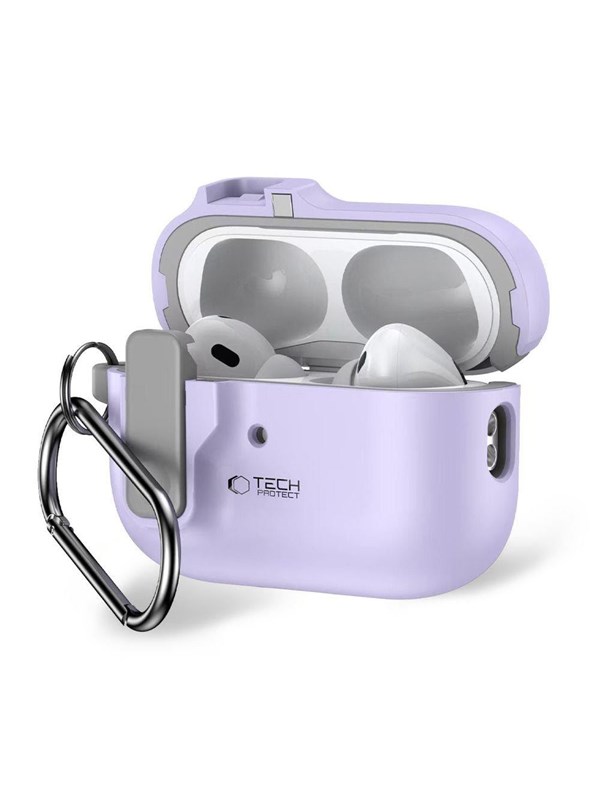 Tech-Protect Slim Hook Case with Carabiner for Apple AirPods Pro 1/2 - Purple