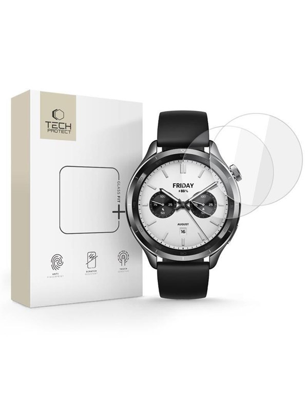 Tech-Protect Glass Fit+ 2-pack Tempered Glass for Xiaomi Watch S4 - Clear