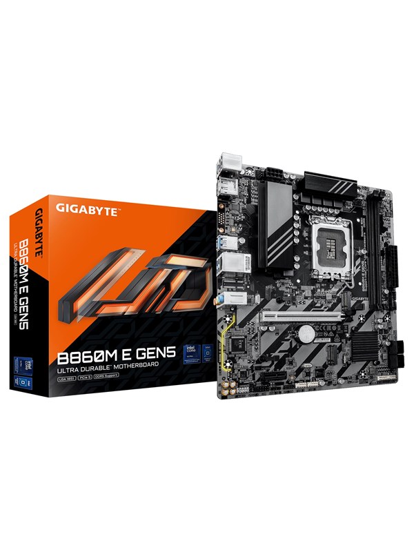 GIGABYTE B860M E GEN5 Moederbord - Intel B860 - Intel LGA1851 - DDR5 RAM - Micro-ATX