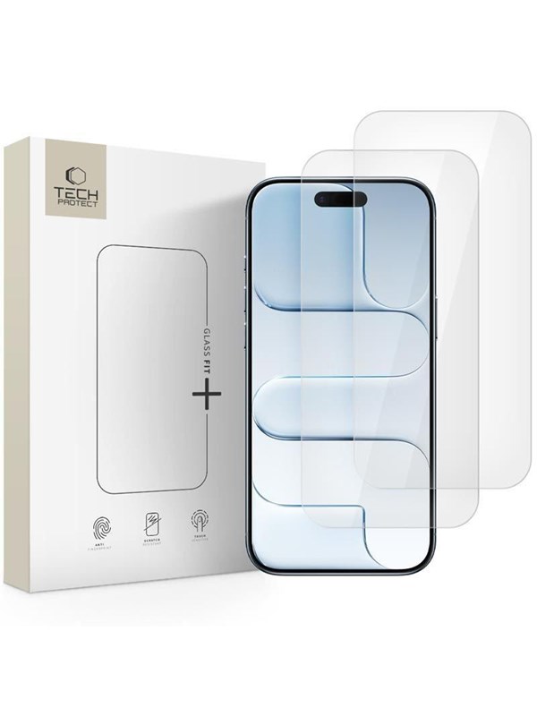 Tech-Protect Glass Fit+ 2-pack Tempered Glass for iPhone 16 Pro / 17 / 17 Pro - Clear