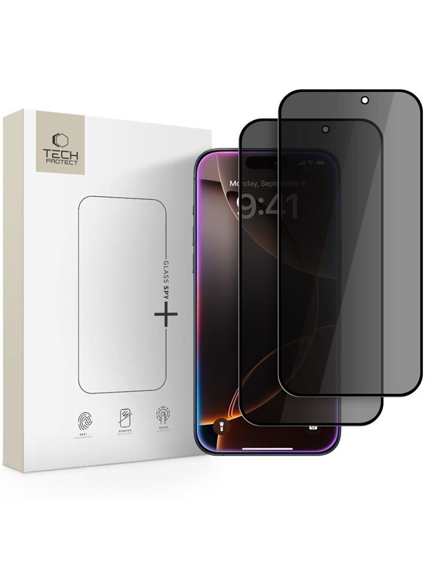 Tech-Protect Glass Spy+ 2-pack Privacy Glass for iPhone 16 Pro Max /17 Pro Max