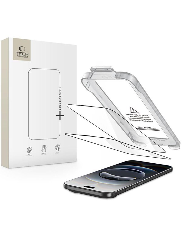 Tech-Protect Quick Set+ 2-pack Tempered Glass for iPhone 17 Air - Black