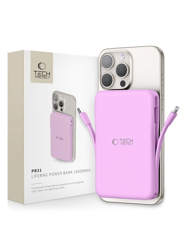 Tech-Protect Powerbank PB31 MagSafe 10000mAH - purple - 10000 mAh