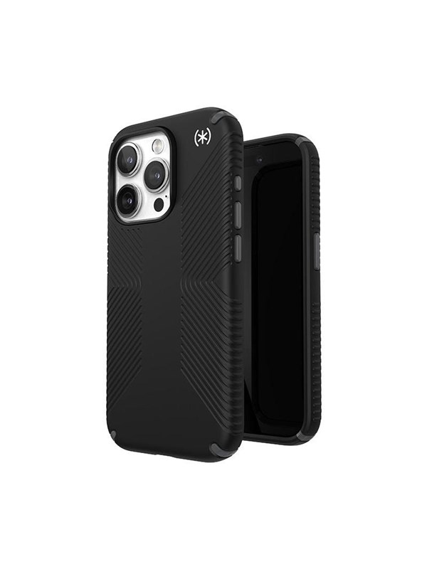 Speck Presidio2 Grip Magsafe - Étui iPhone 15 Pro (Noir / Gris Ardoise / Blanc)