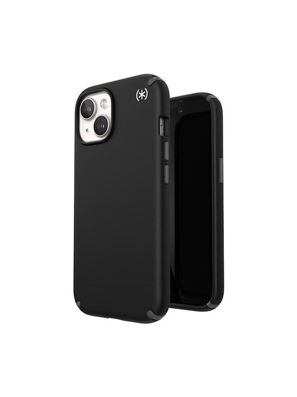 Speck hoesje geschikt voor Apple iPhone 15/14/13 Apple iPhone 16e Apple iPhone 17e - Slank - MagSafe - Ultieme Bescherming - Luxe Soft-touch Afwerking - Valbescherming gecertificeerd tot 4 meter - Microban Antibacterieel - Presidio2 Pro lijn -Zwart