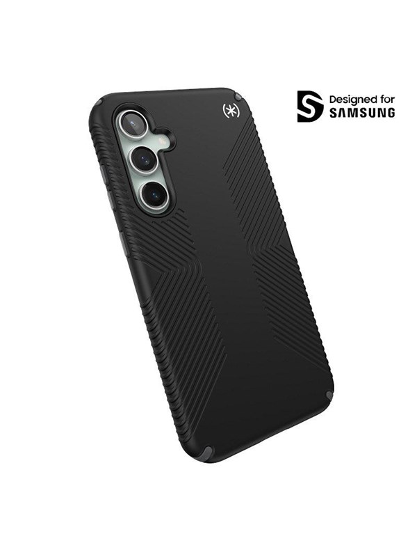 Speck hoesje geschikt voor Samsung Galaxy S23 FE - Ultieme Bescherming en Grip - Luxe Soft-touch Afwerking - Valbescherming gecertificeerd tot 4 meter - Microban Antibacterieel - Presidio2 Grip lijn - Zwart