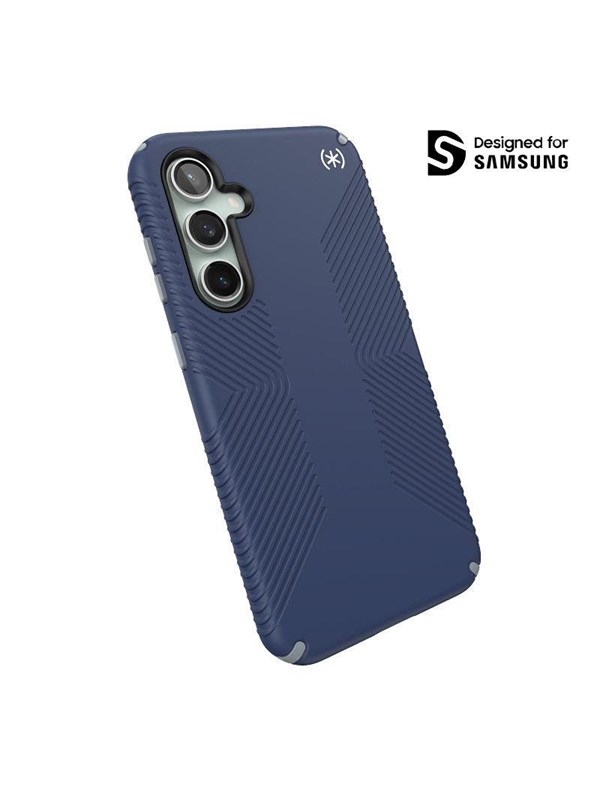 Speck hoesje geschikt voor Samsung Galaxy S23 FE - Ultieme Bescherming en Grip - Luxe Soft-touch Afwerking - Valbescherming gecertificeerd tot 4 meter - Microban Antibacterieel - Presidio2 Grip lijn - Blauw