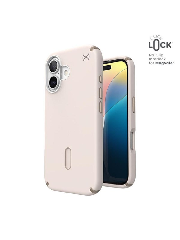 Speck hoesje geschikt voor Apple iPhone 16 - Slank - Ultieme Bescherming - Luxe Soft-touch Afwerking - Valbescherming gecertificeerd tot 4 meter - Microban Antibacterieel - Presidio2 Pro lijn - Wit