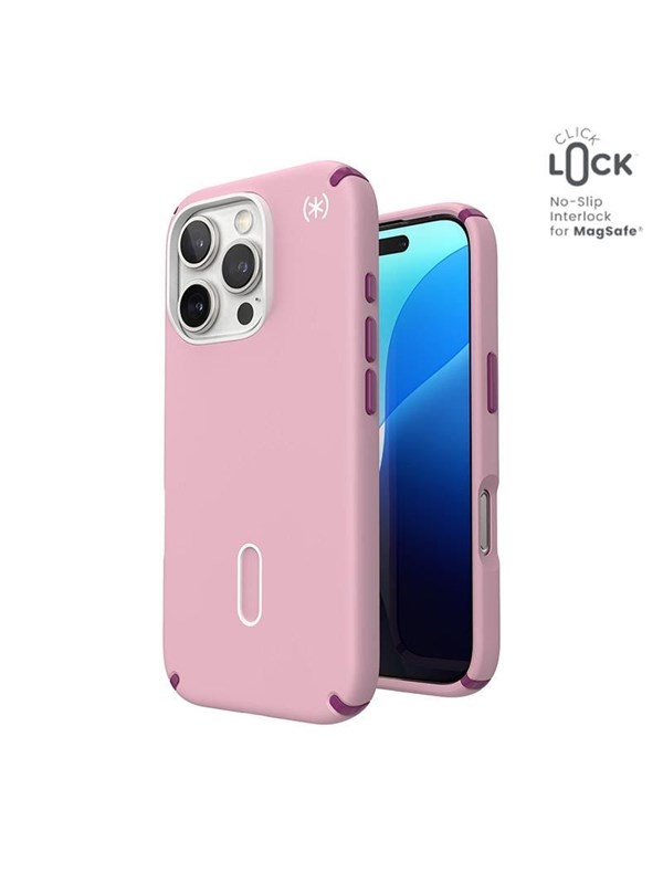 Speck hoesje geschikt voor Apple iPhone 16 Pro - Slank - Ultieme Bescherming - Luxe Soft-touch Afwerking - Valbescherming gecertificeerd tot 4 meter - Microban Antibacterieel - Presidio2 Pro lijn - Roze