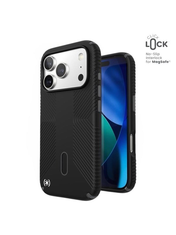 Speck hoesje geschikt voor Apple iPhone 17 Pro - Ultieme Bescherming en Grip - Luxe Soft-touch Afwerking - Valbescherming gecertificeerd tot 4 meter - Microban Antibacterieel - Presidio2 Grip lijn - Zwart