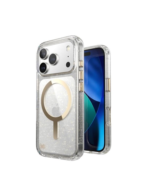 Speck Presidio Lux MagSafe - iPhone 17 Pro Case - Glitter / Gold Metallic