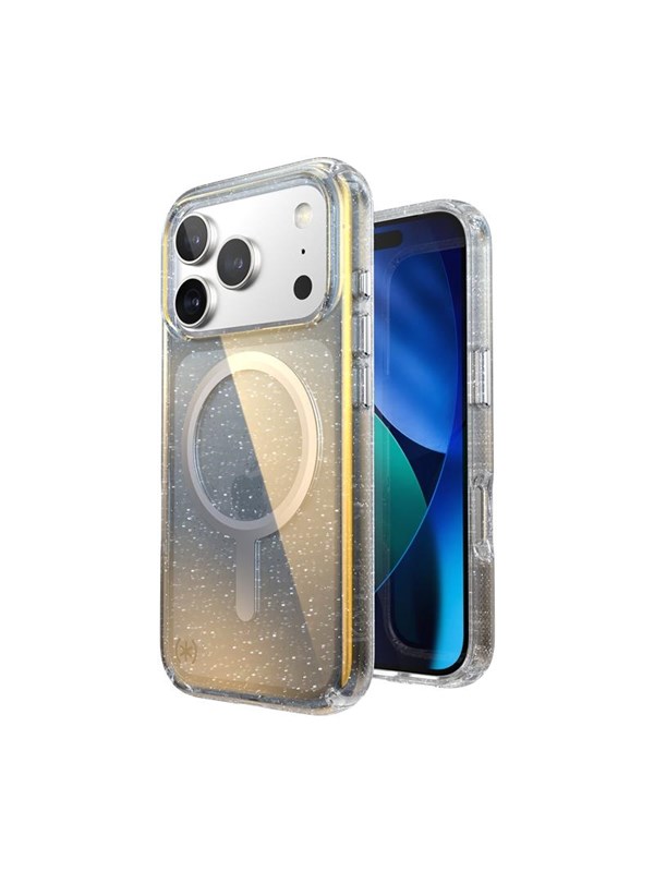 Speck Presidio Lux MagSafe - iPhone 17 Pro Case - Hyper Mirror Glitter / Silver Metallic