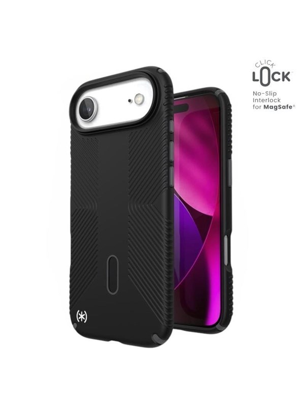 Speck hoesje geschikt voor Apple iPhone Air - Ultieme Bescherming en Grip - Luxe Soft-touch Afwerking - Valbescherming gecertificeerd tot 4 meter - Microban Antibacterieel - Presidio2 Grip lijn - Zwart
